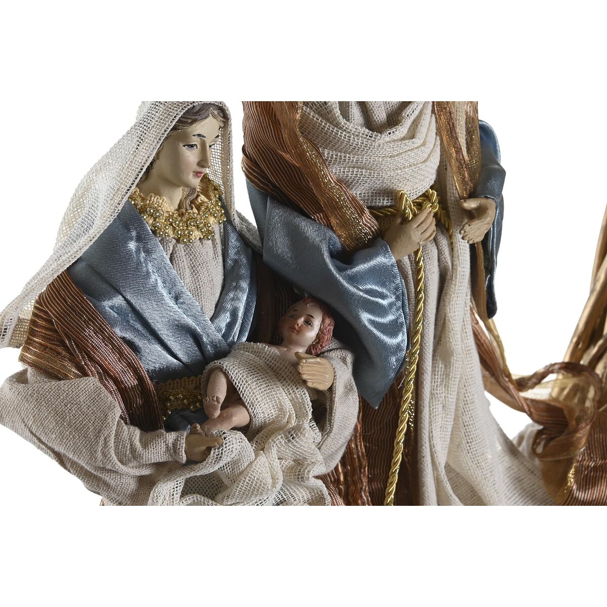 DKD Home Decor Nativity Scene, Blue and Gold, Crown, 30 x 5 x 30 cm, 50 x 10 x 57 cm