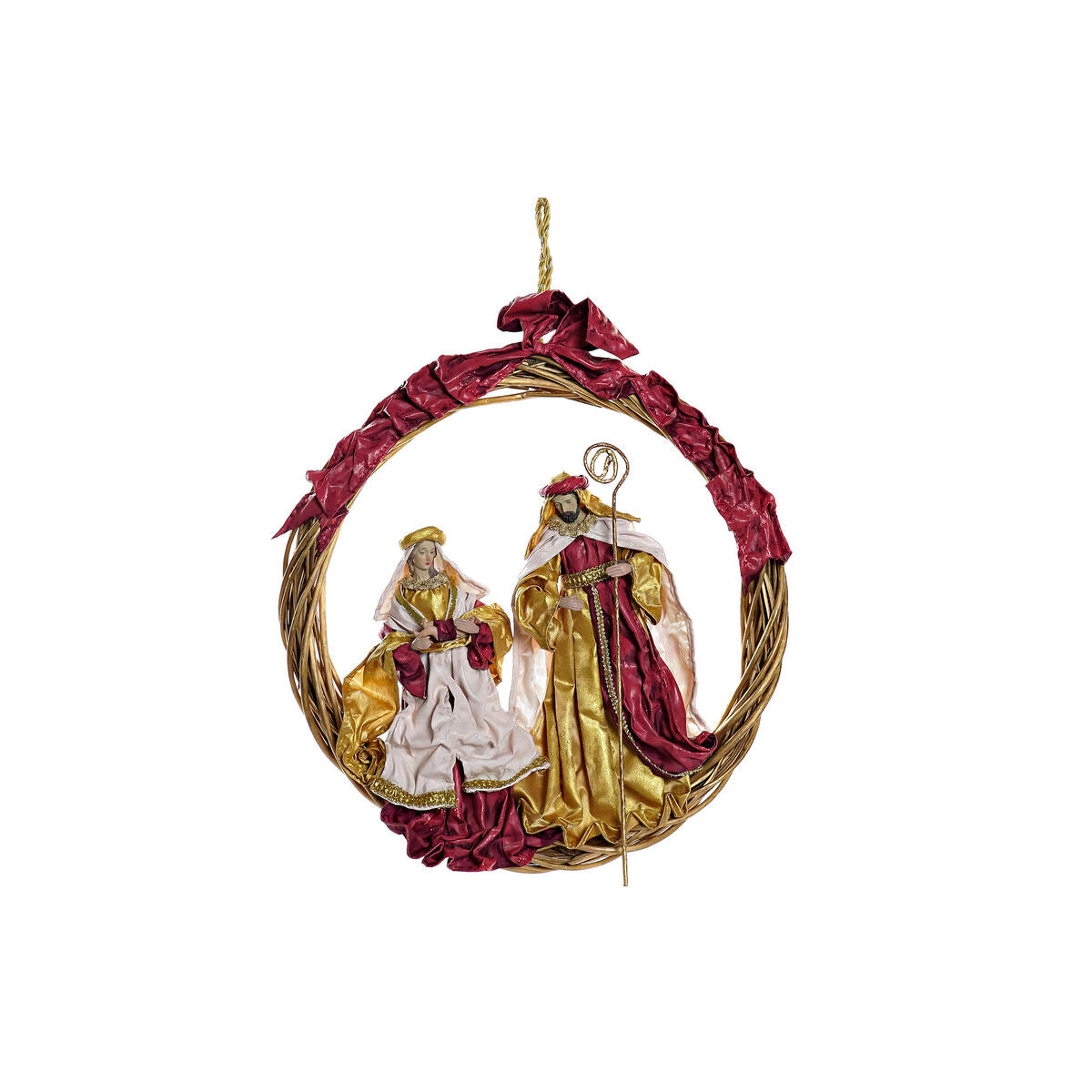 DKD Home Decor Christmas Nativity Scene with Gold Crown, 30 x 5 x 30 cm or 50 x 5 x 50 cm