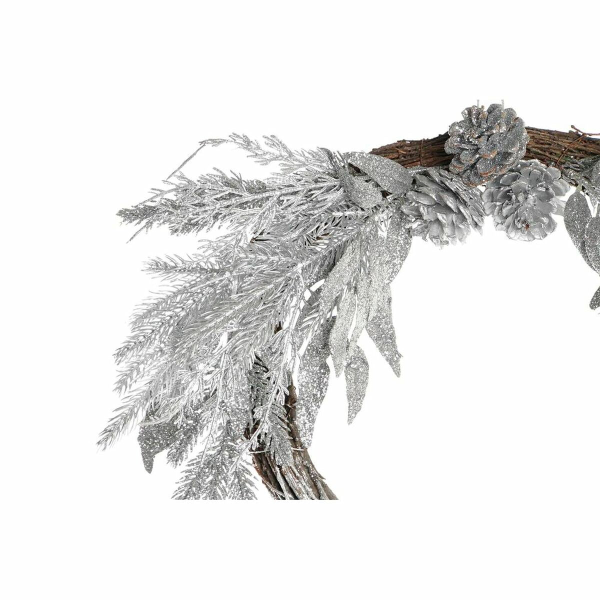 DKD Home Decor Christmas Wreath, Metal Polyester (50 x 6 x 40 cm) (2 Units)