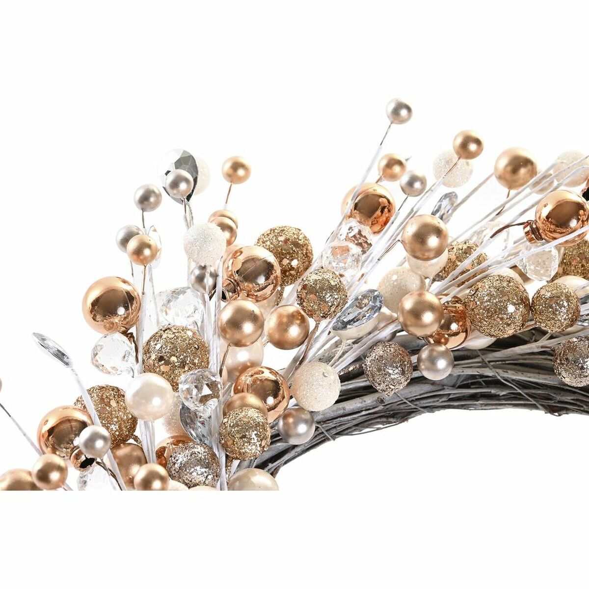 DKD Home Decor Christmas Wreath, Metal Polyester (40 x 10 x 40 cm) (2 Units)