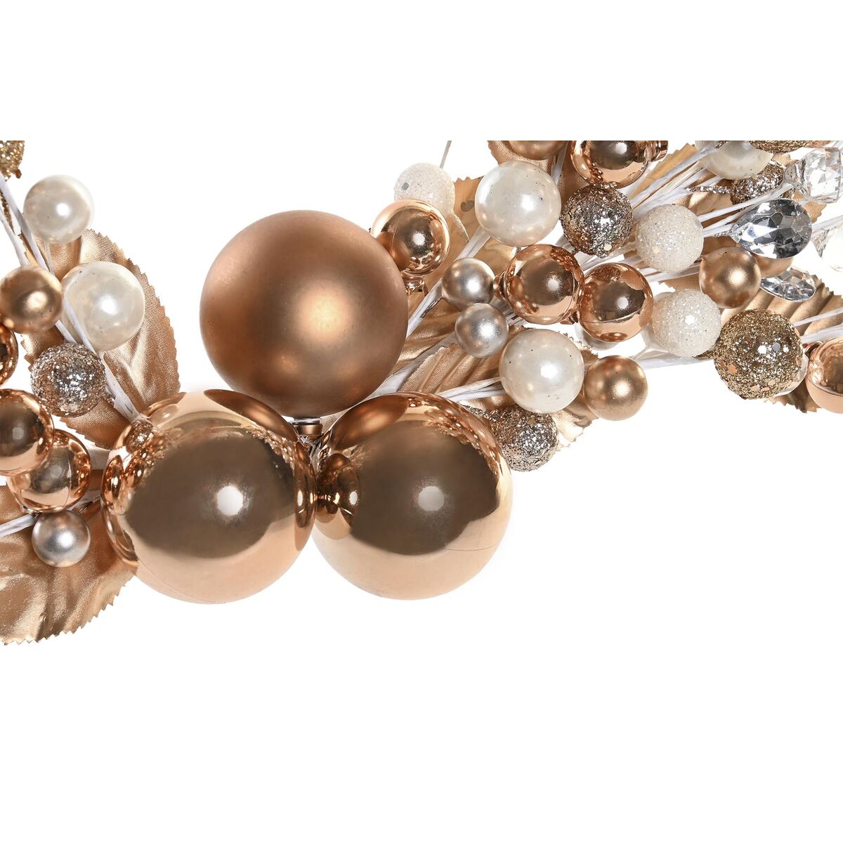 DKD Home Decor Christmas Wreath, Metal Polyester (55 x 5 x 40 cm) (2 Units)