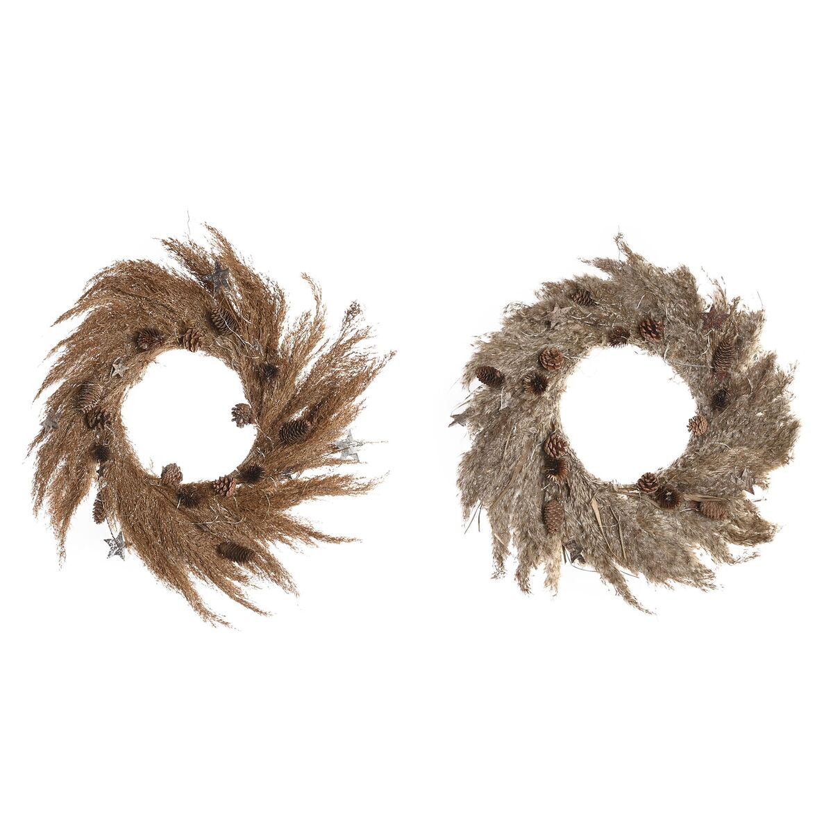 DKD Home Decor Christmas Wreath Flower (2 Units) (60 x 5 x 60 cm)