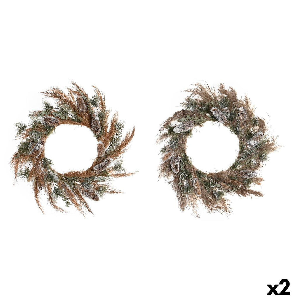 DKD Home Decor Christmas Wreath Flower (60 x 10 x 60 cm) (2 Units)