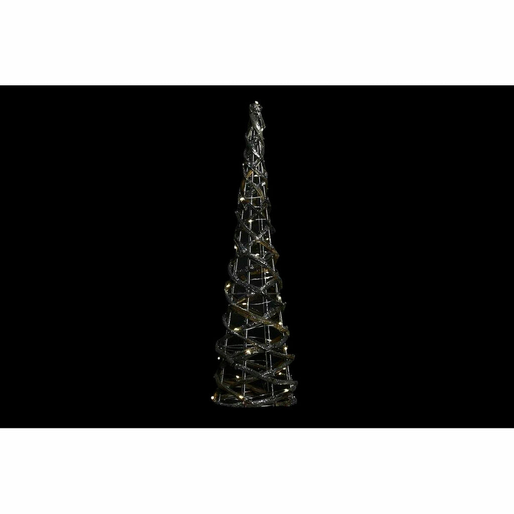 DKD Home Decor Light Decoration, Gold, Silver, Natural, 19 x 19 x 62 cm, Christmas Cones AA x 2, not included (2 Units)