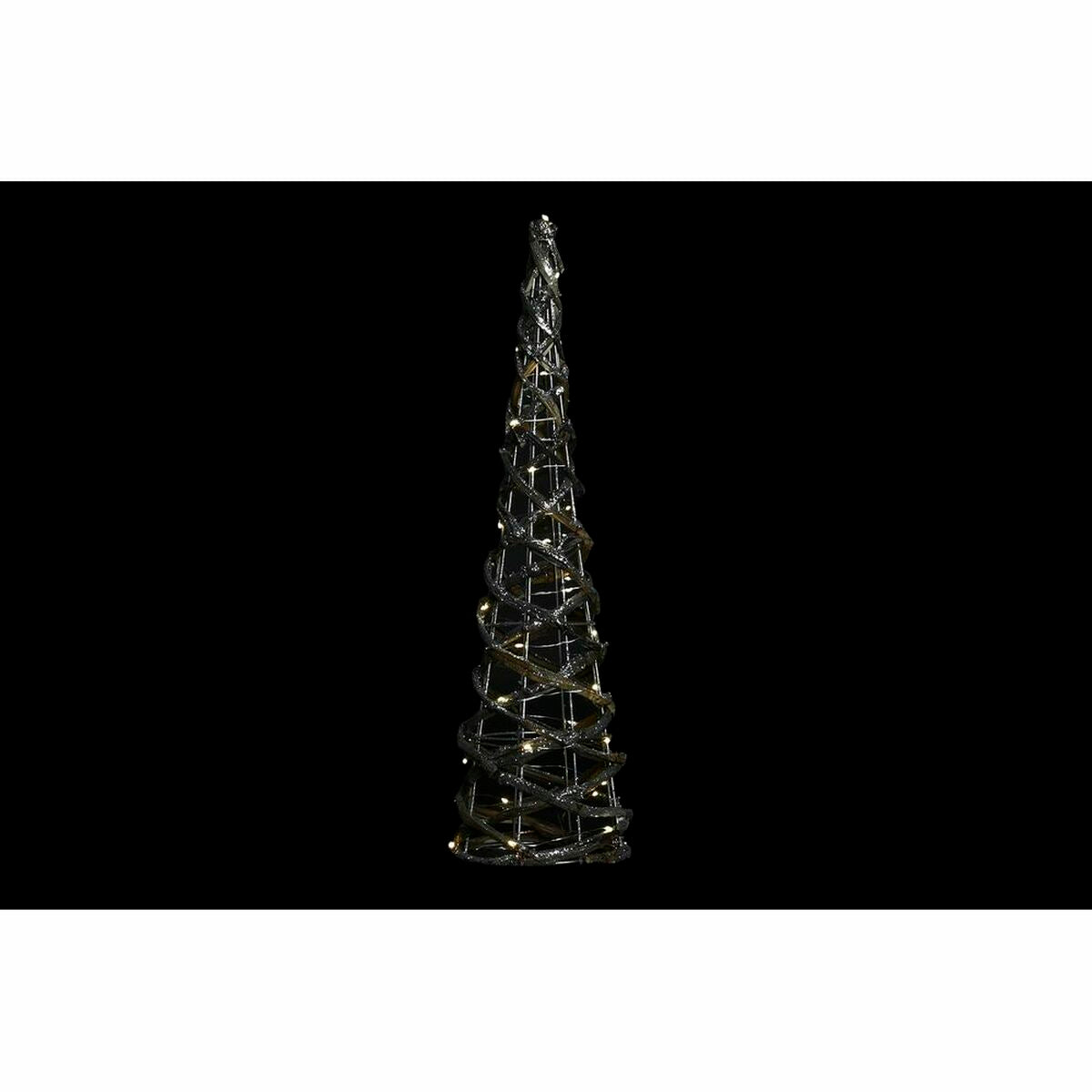 DKD Home Decor Light Decoration, Gold, Silver, Natural, 19 x 19 x 62 cm, Christmas Cones AA x 2, not included (2 Units)