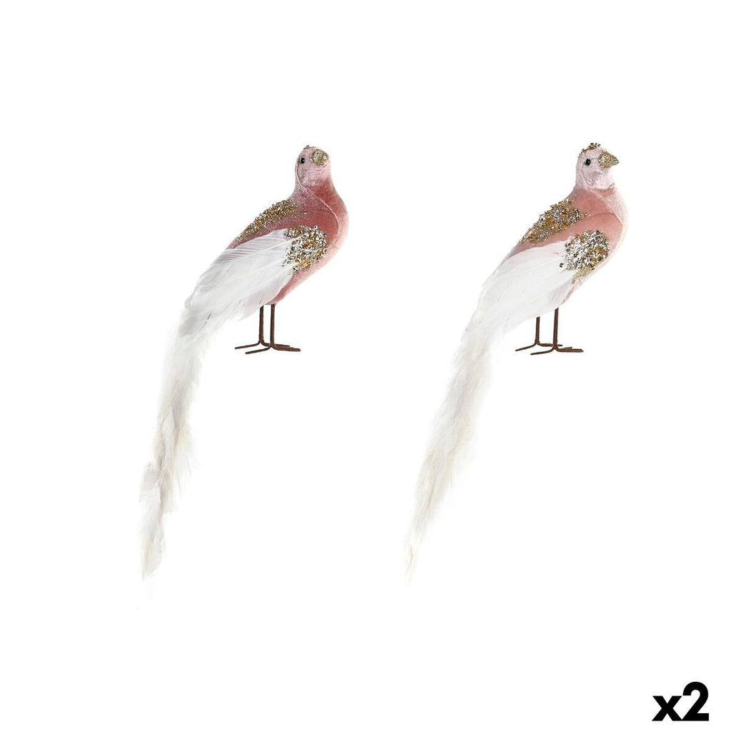 Christmas Ornament DKD Home Decor Polyester Vogel (20 x 9 x 46 cm) (2 Units)