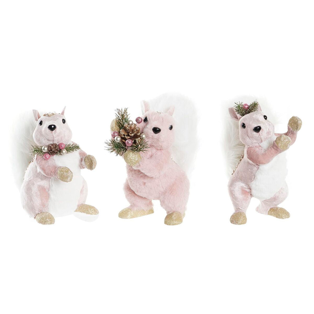 Christmas Ornament DKD Home Decor Polyester Squirrel (13 x 16 x 21 cm) (3) (3 Units)