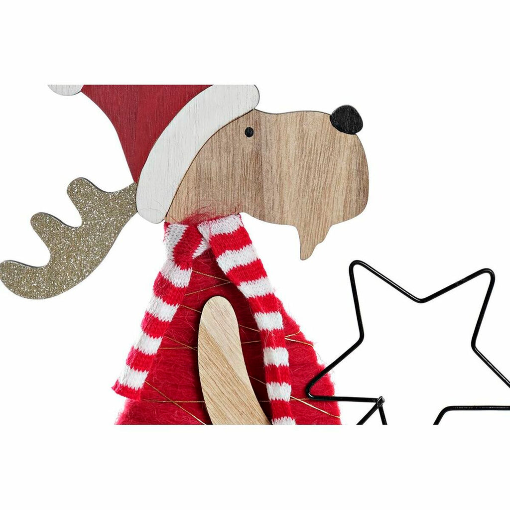 Christmas Ornament DKD Home Decor Wood Polyester Reindeer (5 x 22 x 41 cm) (4 Units)