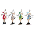 Christmas Ornament DKD Home Decor Wood Polyester Reindeer (5 x 22 x 41 cm) (4 Units)