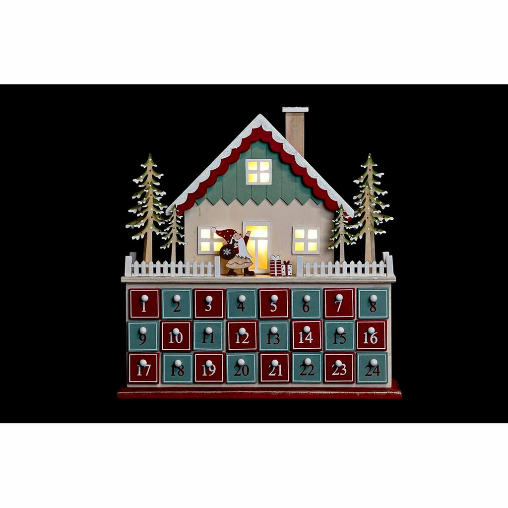 Calendario de Adviento de madera DKD Home Decor (32 x 8 x 33 cm) (2 Unidades)