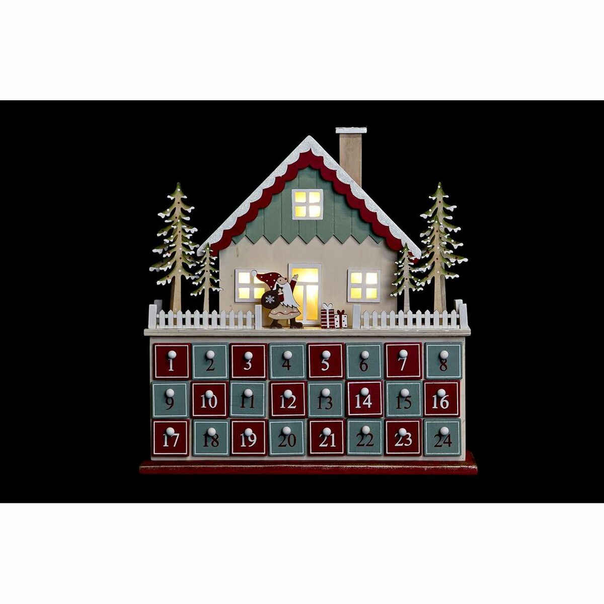 DKD Home Decor Wooden Advent Calendar (32 x 8 x 33 cm) (2 Units)