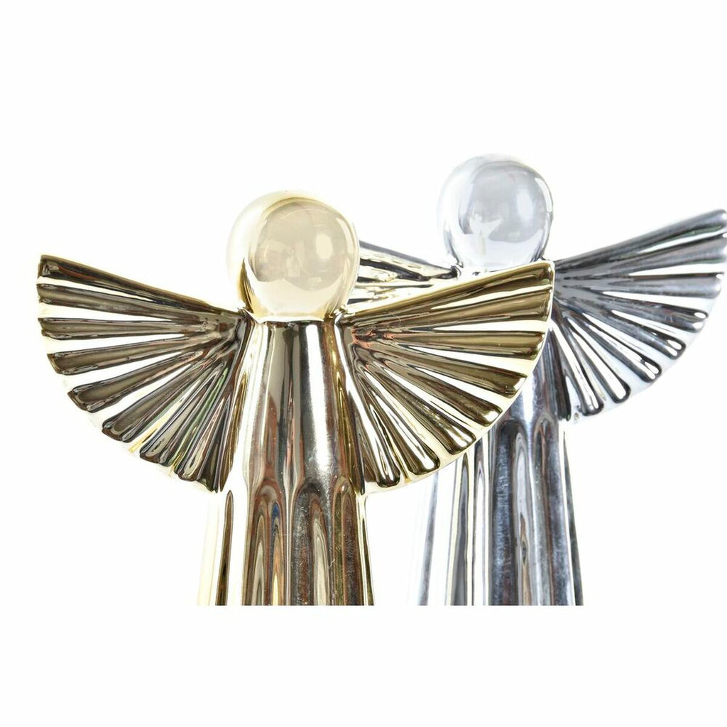 Adorno Natalício DKD Home Decor Porcelana Anjo (13 x 5 x 17 cm) (2 Unidades)