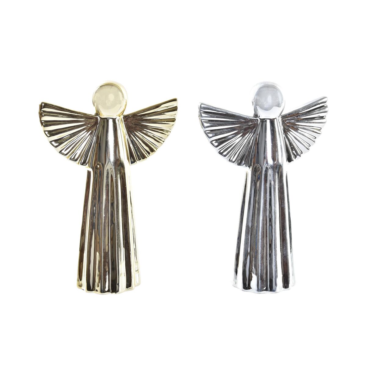 Adorno Natalício DKD Home Decor Porcelana Anjo (13 x 5 x 17 cm) (2 Unidades)