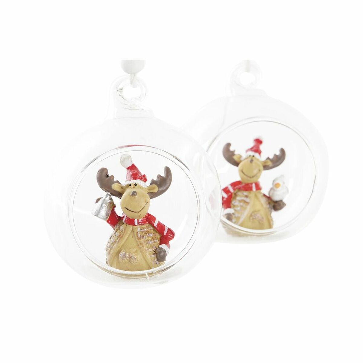 Adorno Navideño DKD Home Decor Cristal Resina Reno (7 x 6 x 8 cm) (4 Unidades)