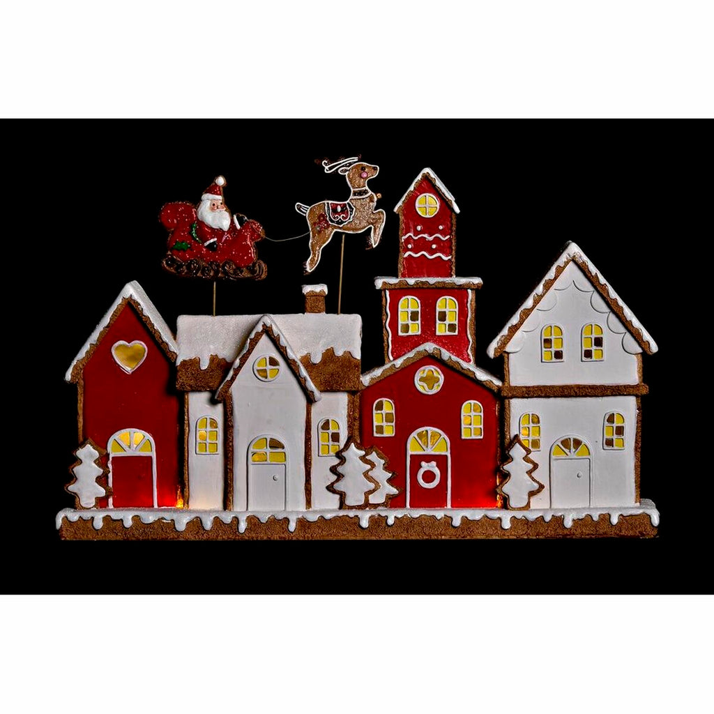 Christmas Ornament DKD Home Decor House White Red Resin 41 x 7.5 x 27 cm