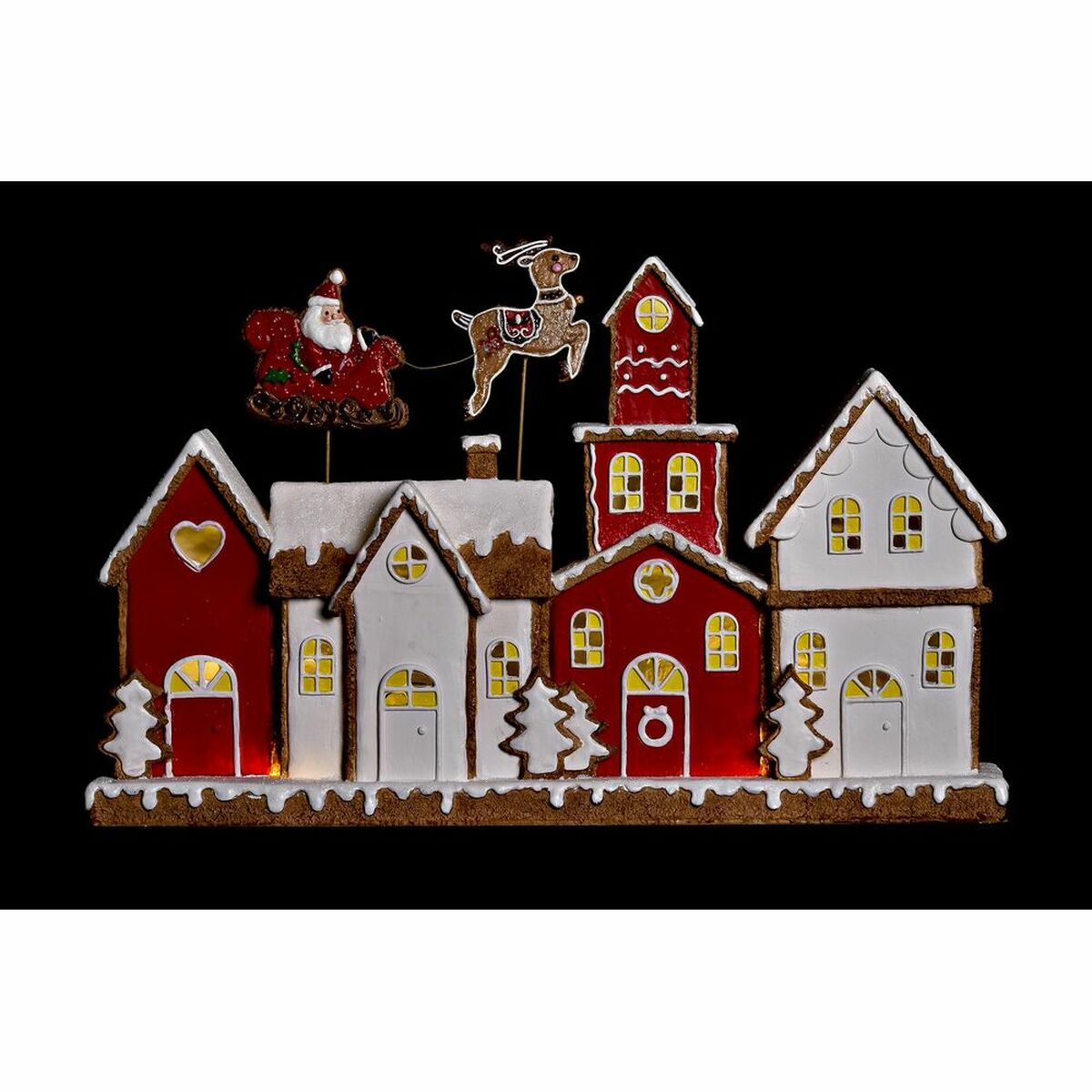 Christmas Ornament DKD Home Decor House White Red Resin 41 x 7.5 x 27 cm