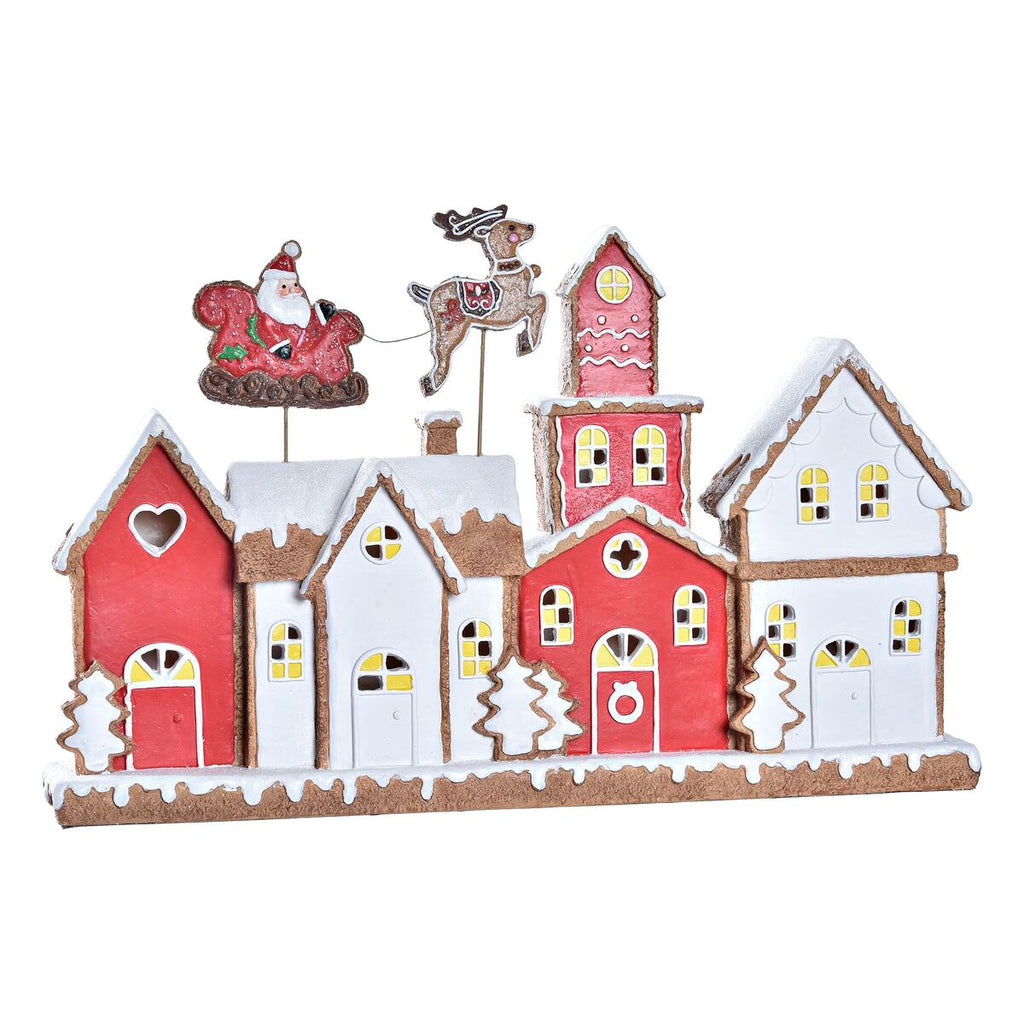 Christmas Ornament DKD Home Decor House White Red Resin 41 x 7.5 x 27 cm