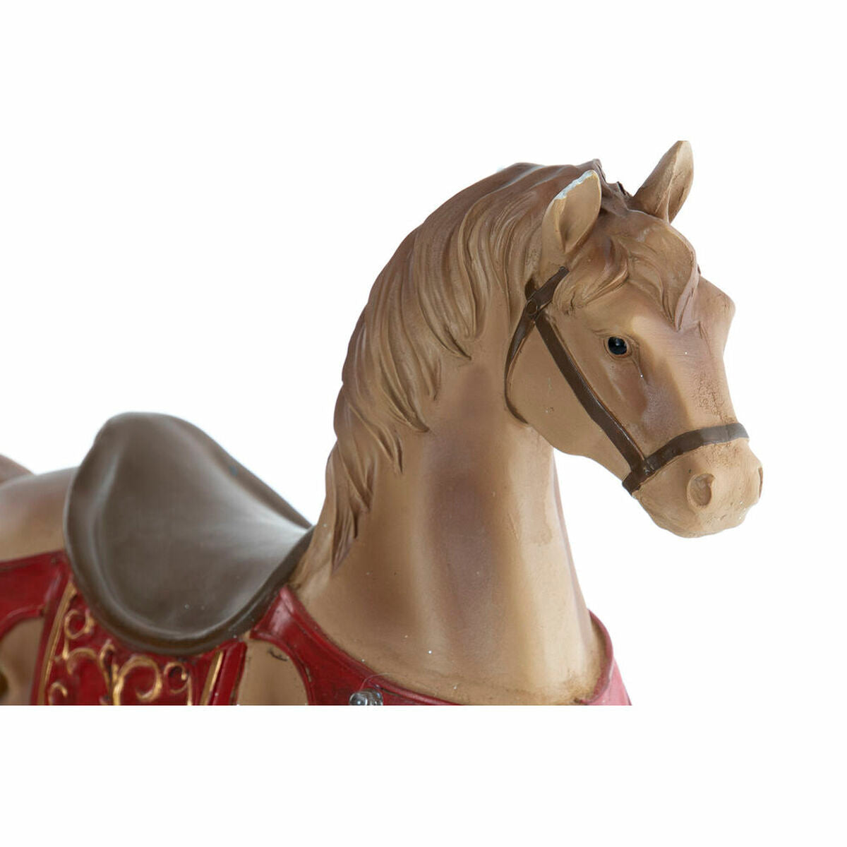Christmas Ornament DKD Home Decor Brown Red Resin Horse 34 x 10 x 32 cm (3 Units)