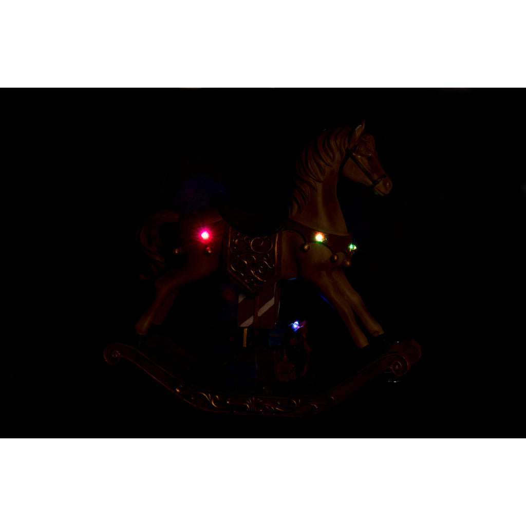 Christmas Ornament DKD Home Decor Brown Red Resin Horse 34 x 10 x 32 cm (3 Units)