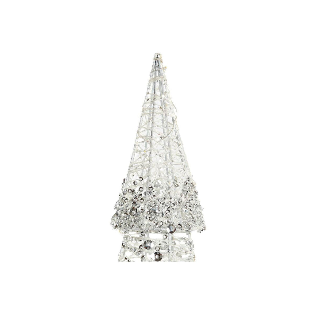 DKD Home Decor Christmas Luminous Decoration Champagne White Tree (16 x 16 x 60 cm) (2 Units)