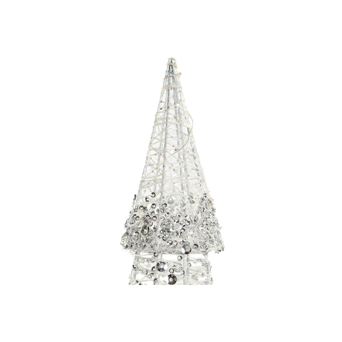 DKD Home Decor Christmas Luminous Decoration Champagne White Tree (16 x 16 x 60 cm) (2 Units)