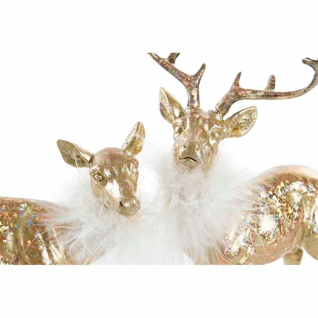 Christmas Ornament DKD Home Decor Resin Reindeer (17.5 x 9 x 22.5 cm) (2 Units)