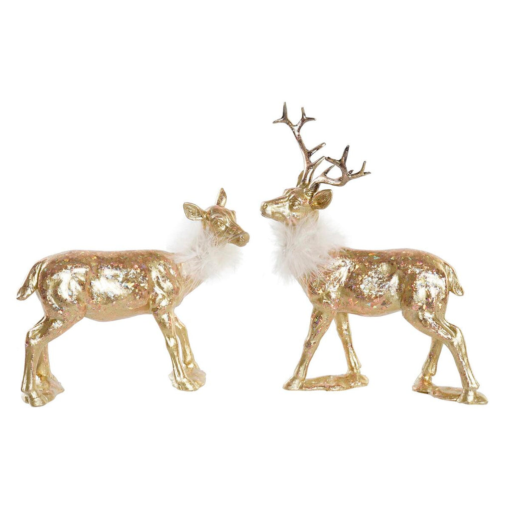 Christmas Ornament DKD Home Decor Resin Reindeer (17.5 x 9 x 22.5 cm) (2 Units)