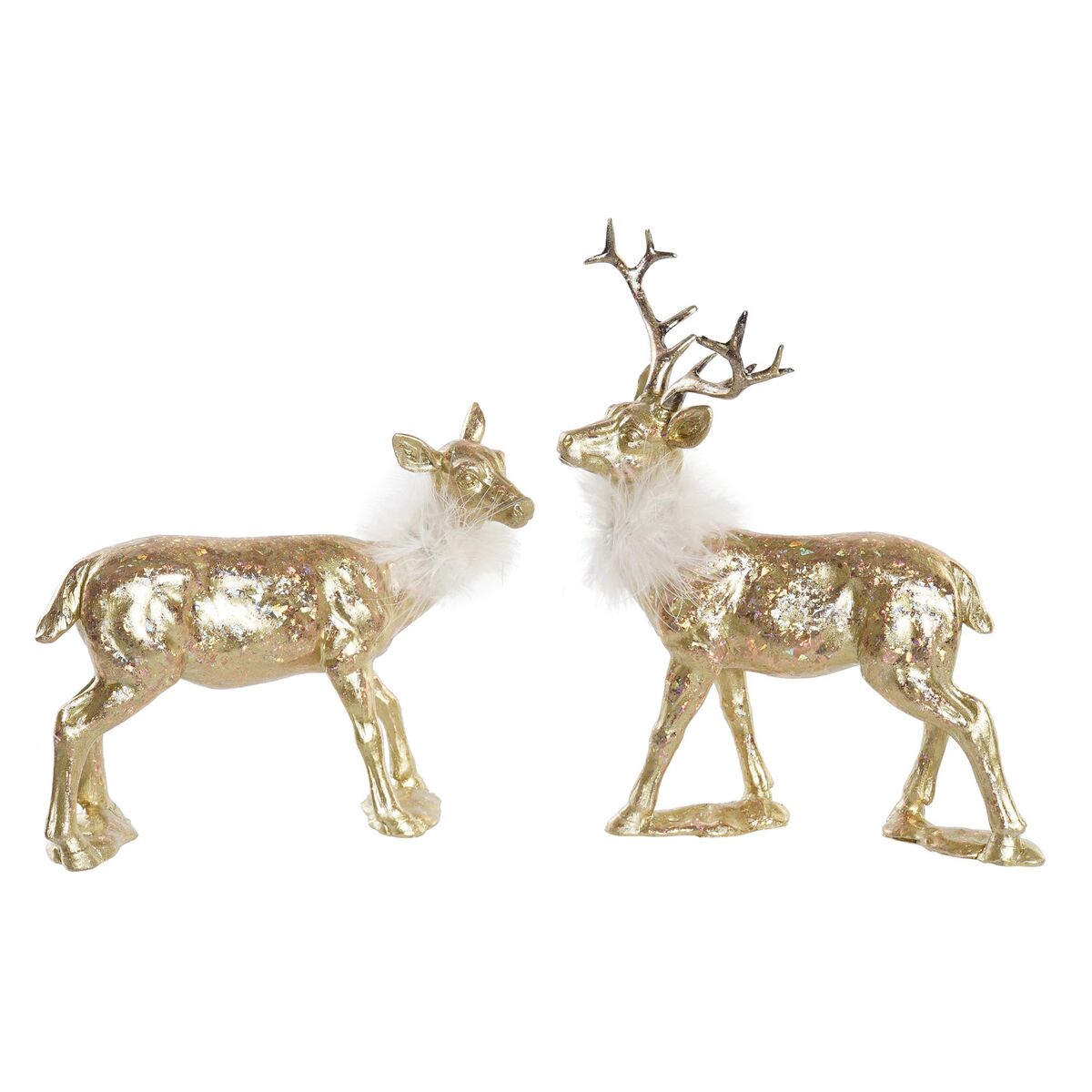 Christmas Ornament DKD Home Decor Resin Reindeer (17.5 x 9 x 22.5 cm) (2 Units)
