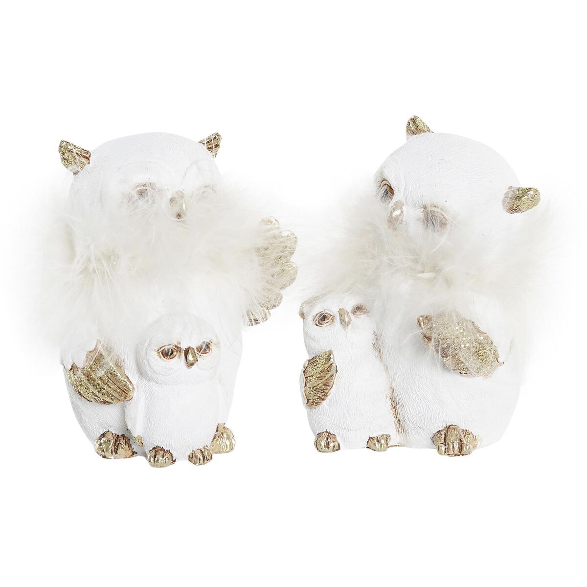 Adorno Navideño DKD Home Decor Resina Búho (7,5 x 7 x 10 cm) (2 Unidades)