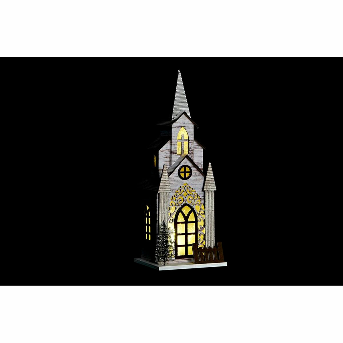 Christmas Ornament DKD Home Decor Church MDF (12.5 x 11 x 33 cm) (2 Units)