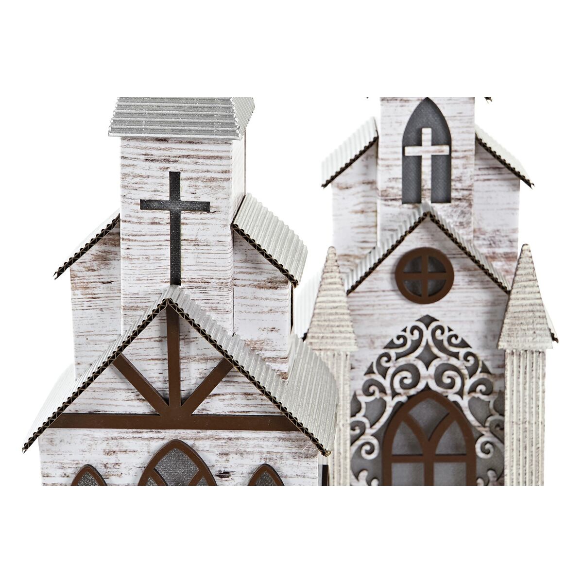 Christmas Ornament DKD Home Decor Church MDF (12.5 x 11 x 33 cm) (2 Units)