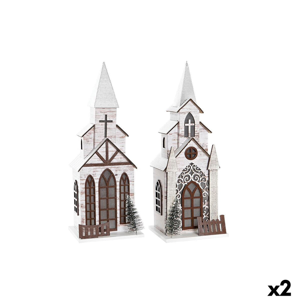 Christmas Ornament DKD Home Decor Church MDF (12.5 x 11 x 33 cm) (2 Units)