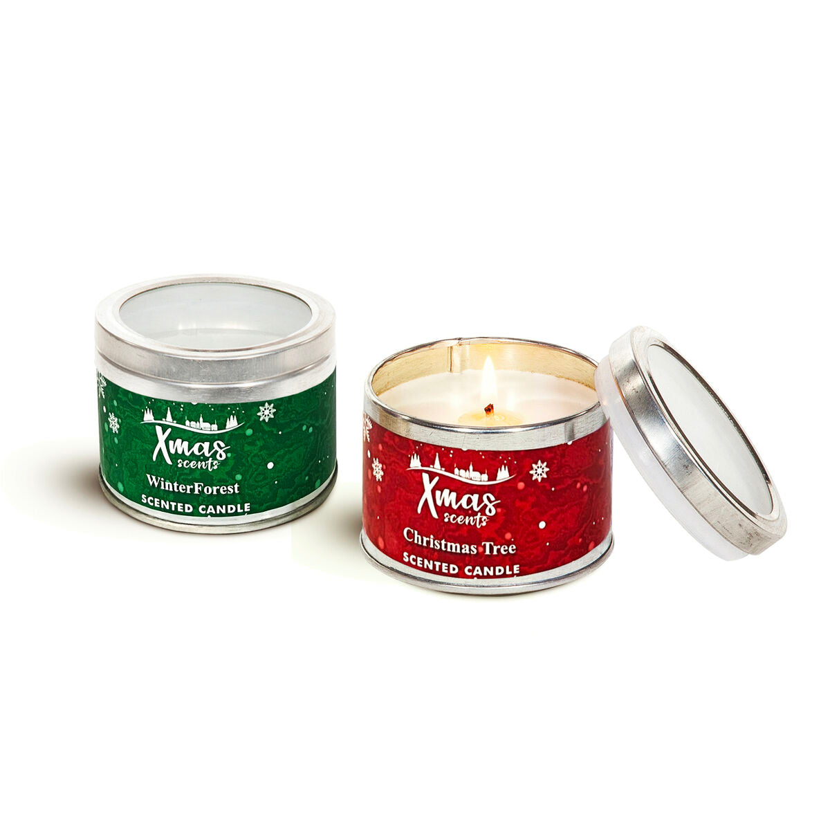 Conjunto de Velas DKD Home Decor Natal (2 Unidades) (8 x 8 x 6 cm)