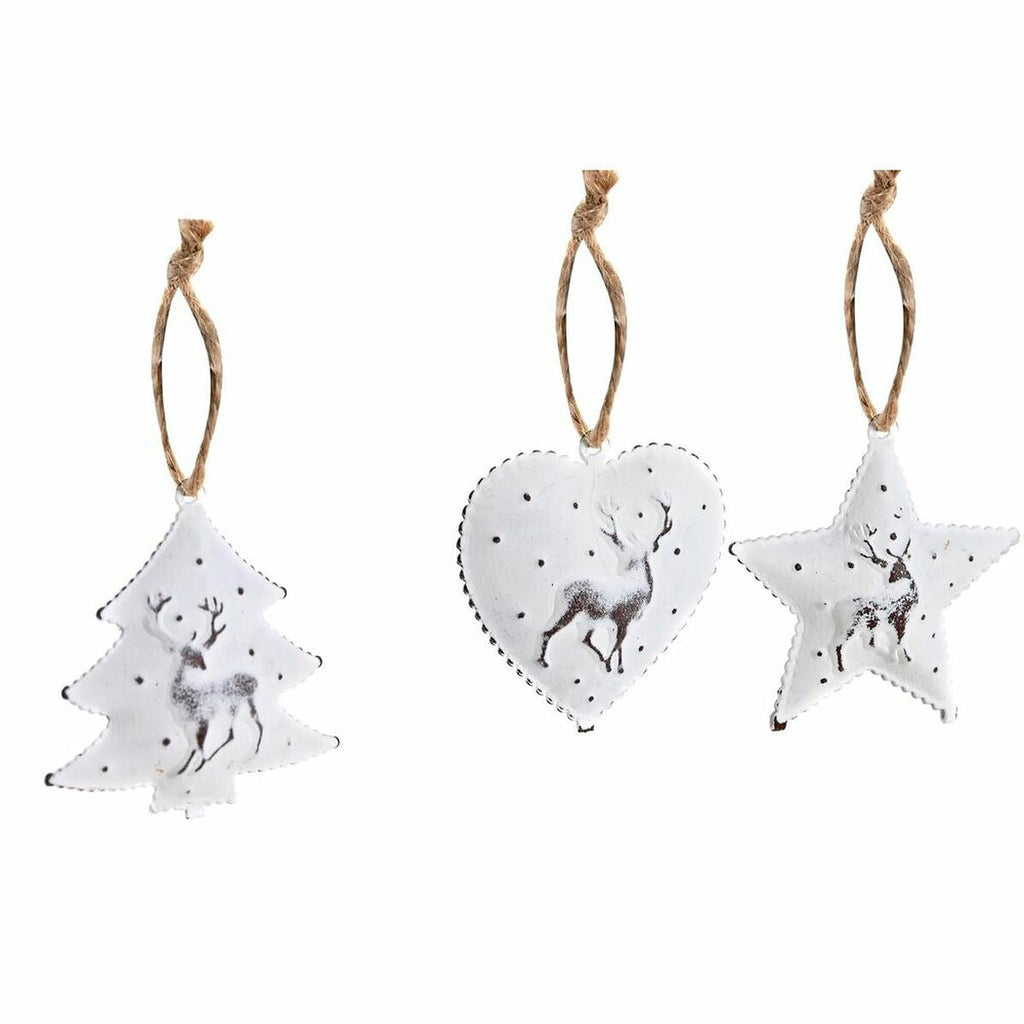 DKD Home Decor Metal Christmas Decoration Set (12 x 12 x 3 cm) (3 Pieces)