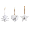 DKD Home Decor Metal Christmas Decoration Set (12 x 12 x 3 cm) (3 Pieces)