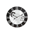 DKD Home Decor Wall Clock, White, Black, Iron, Wood, MDF, Gears, 60 x 4 x 60 cm