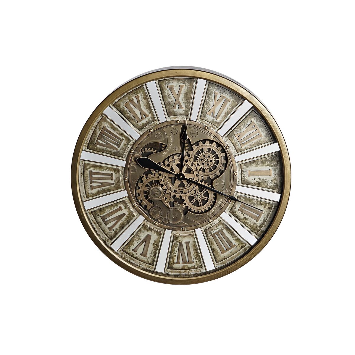 DKD Home Decor Gears Wall Clock, Gold Iron, 72 x 8.5 x 72 cm