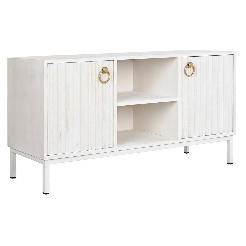 Móvel de TV DKD Home Decor Dourado Metal Branco Madeira de mangueira 120 x 40 x 60 cm