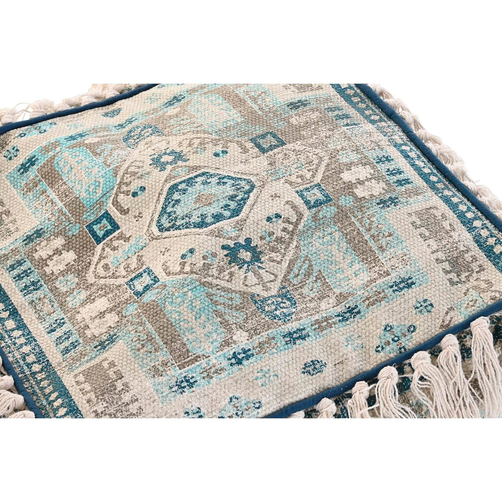 Pouf DKD Home Decor Casablanca Blue Fringes 40 x 40 x 40 cm