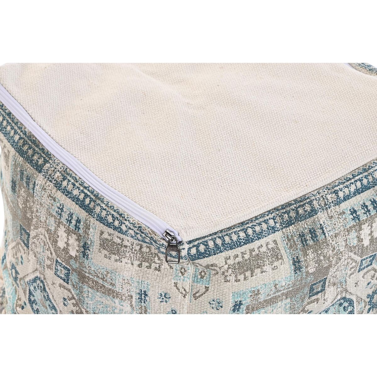 Pouf DKD Home Decor Casablanca Blue Fringes 40 x 40 x 40 cm