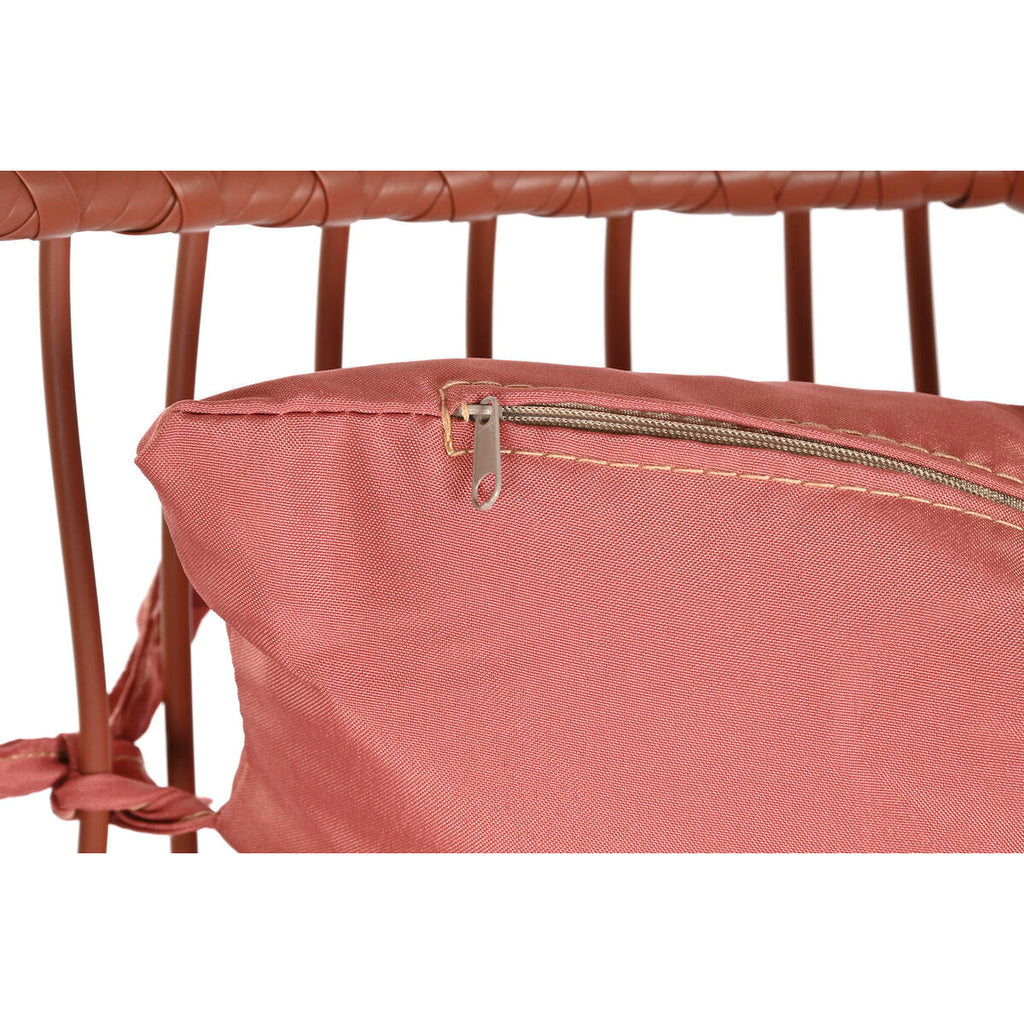 DKD Home Decor Hanging Garden Chair, White Terracotta, Aluminum, Steel, Synthetic Rattan, 94 x 100 x 196 cm