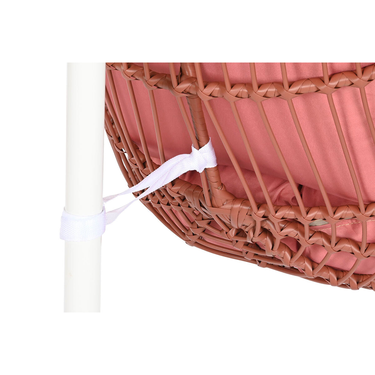 DKD Home Decor Hanging Garden Chair, White Terracotta, Aluminum, Steel, Synthetic Rattan, 94 x 100 x 196 cm