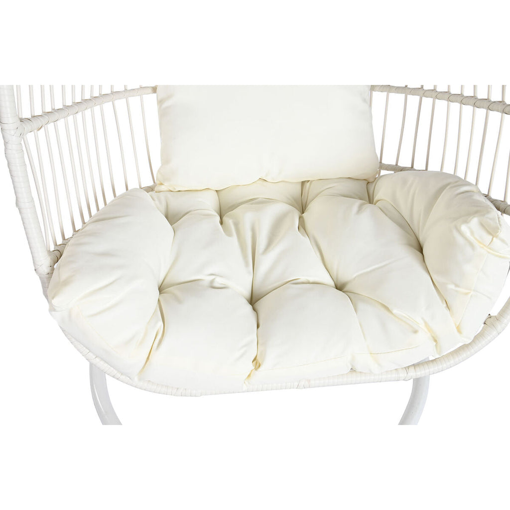 Silla colgante de jardín DKD Home Decor, metal blanco, aluminio, ratán sintético, 94 x 100 x 196 cm