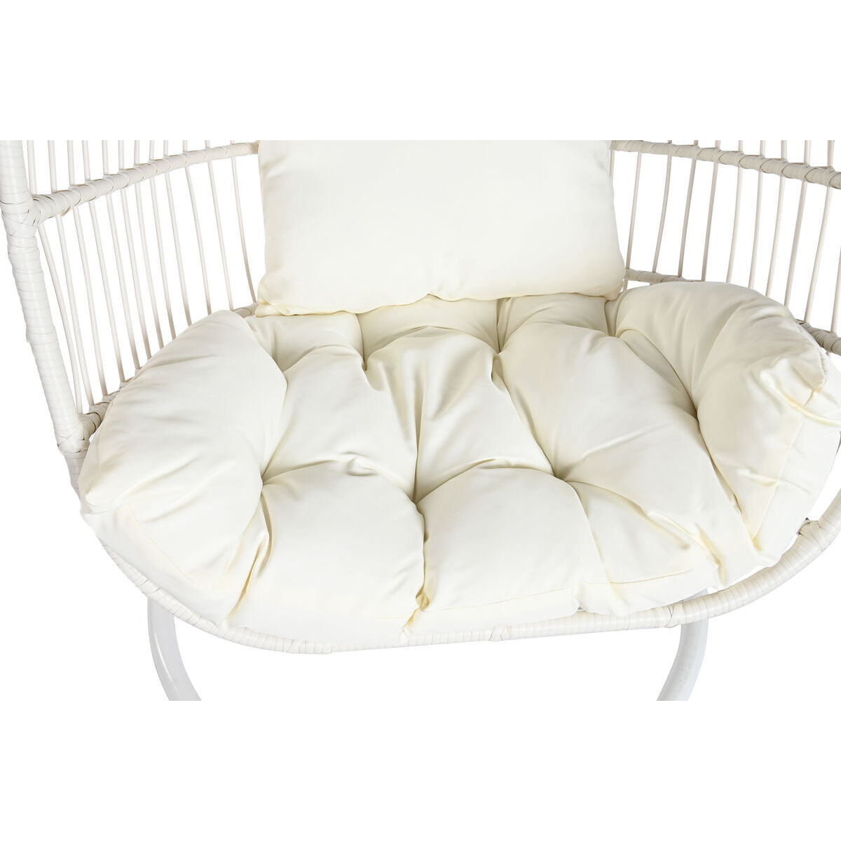 Silla colgante de jardín DKD Home Decor, metal blanco, aluminio, ratán sintético, 94 x 100 x 196 cm