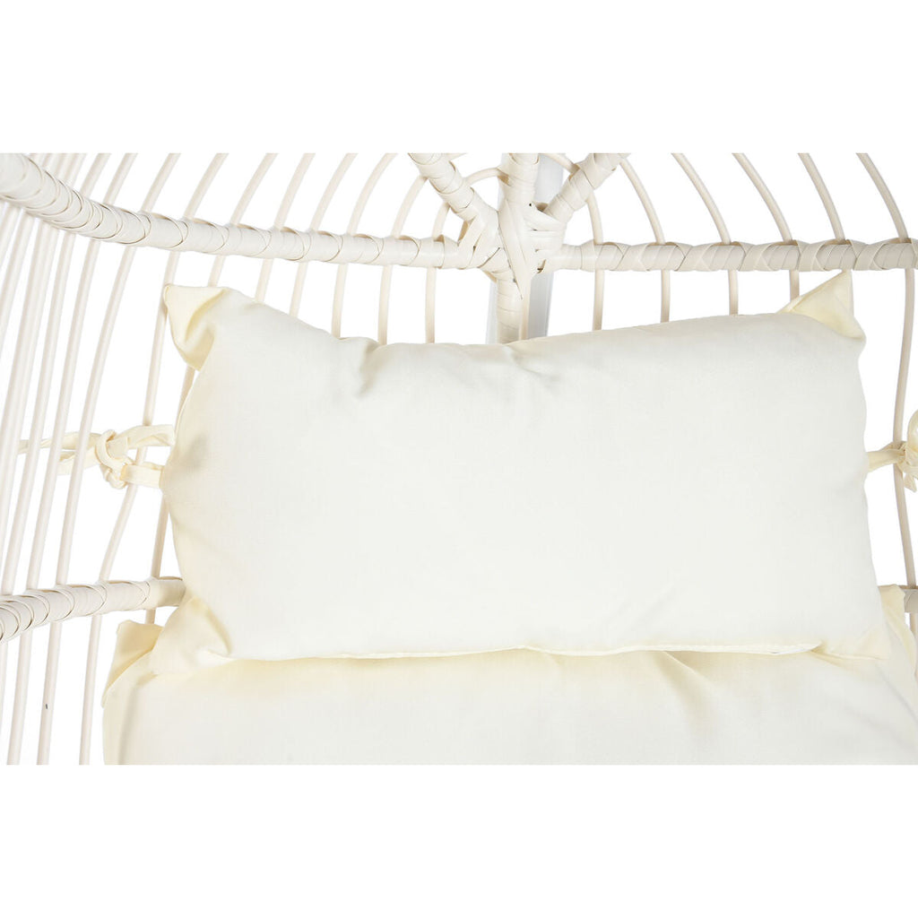 Silla colgante de jardín DKD Home Decor, metal blanco, aluminio, ratán sintético, 94 x 100 x 196 cm