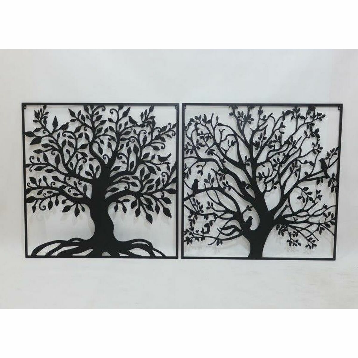 Decoración de pared de árbol de metal DKD Home Decor (98 x 1 x 98 cm) (2 unidades)