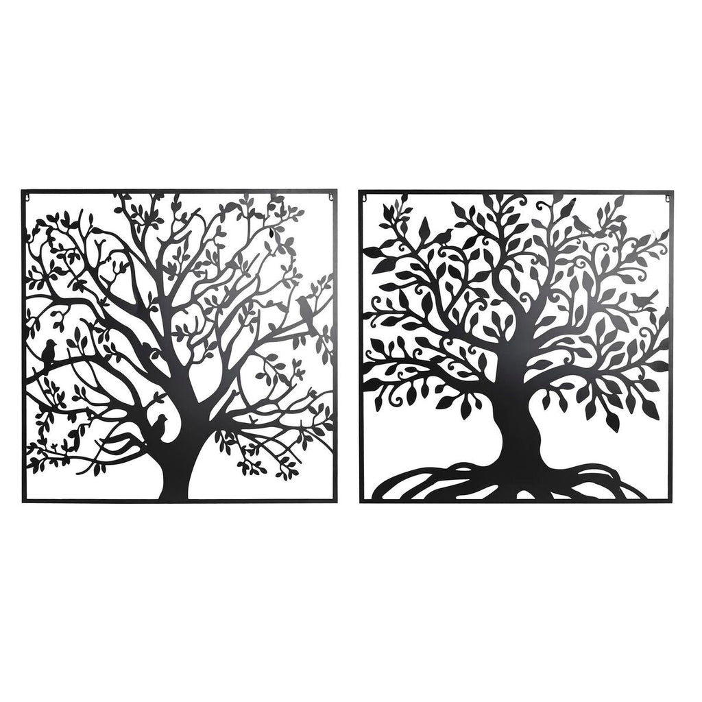 Decoración de pared de árbol de metal DKD Home Decor (98 x 1 x 98 cm) (2 unidades)
