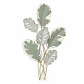 DKD Home Decor Modern White Green Metal Plant Leaf Wall Decoration (57 x 5.7 x 103 cm)