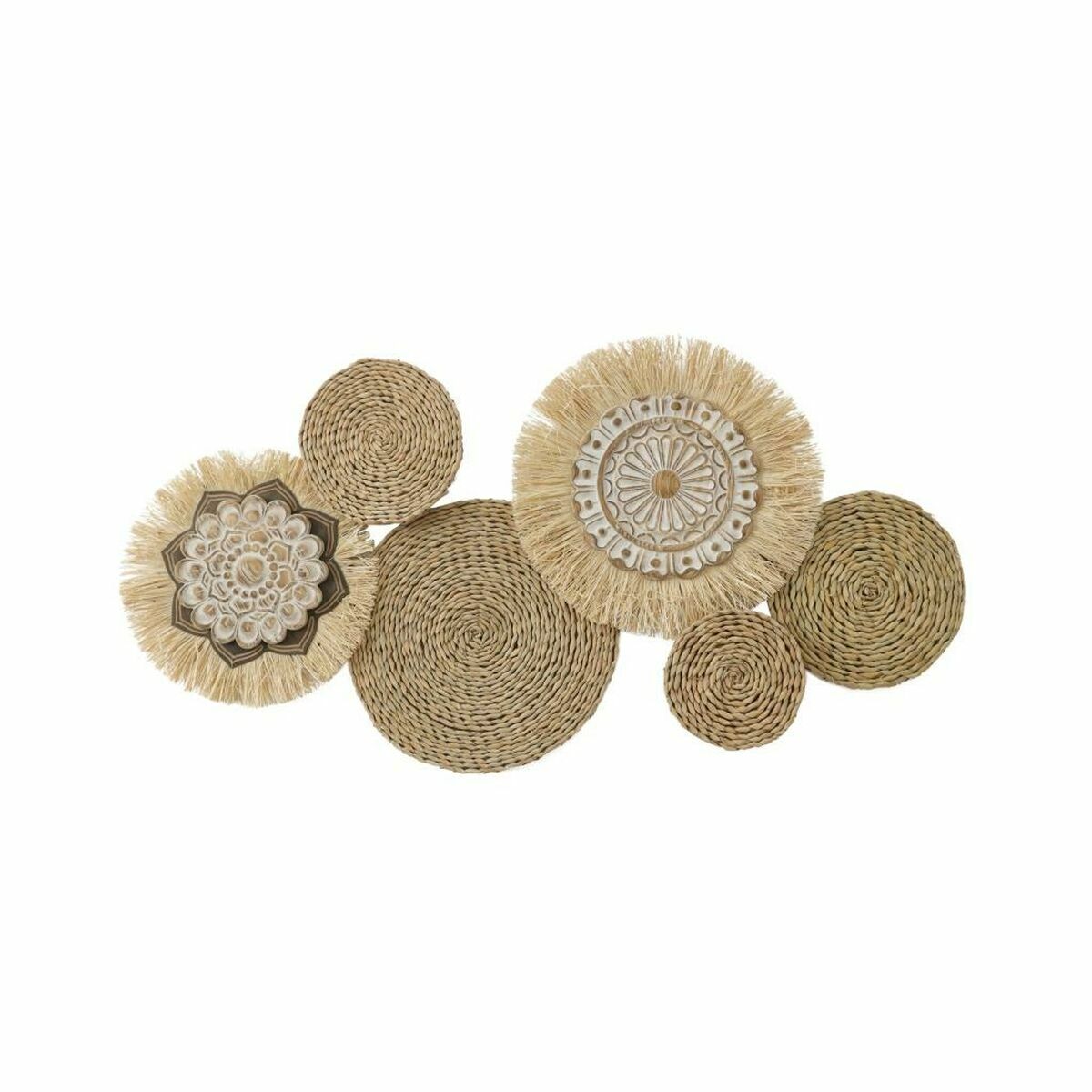 Decoración de pared DKD Home Decor, blanco natural, 127,6 x 7 x 66,7 cm