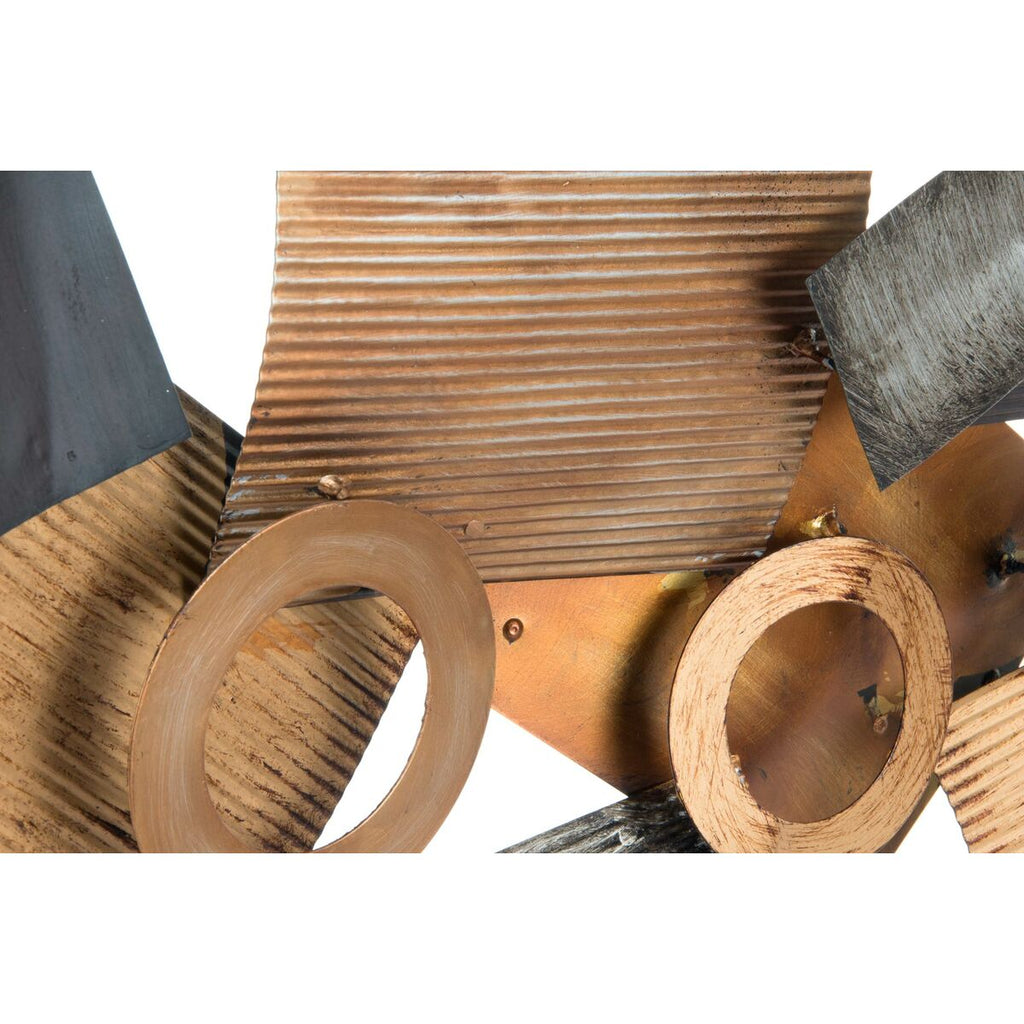 DKD Home Decor Abstract Gray Metal Copper Modern Circles Wall Decoration (109 x 7 x 53 cm)